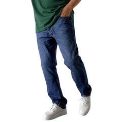 Kai | Herren Lockere Straight-Leg Jeans in Dunkelblau