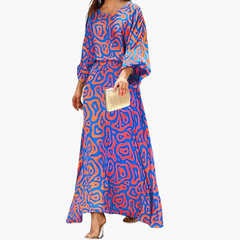 Kalinda | Fließendes Alloverdruck Maxikleid in Lila