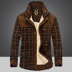Karierte Vintage-Jacke für Herren | Winter in Kaffee