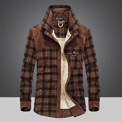 Karierte Vintage-Jacke für Herren | Winter in Rot Kaffee