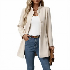 Karoline | Langer Eleganter Trenchcoat in Creme
