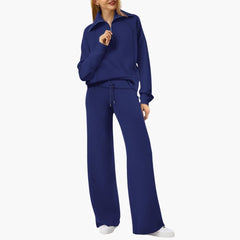 Katarina | Damen Trainingsanzug Set mit Halbzip in Marineblau