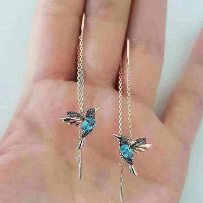 Friederike – Kolibri-Fadenohrringe