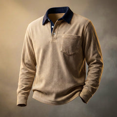 Orvion - Soft-Touch-Polohemd in Khaki Braun