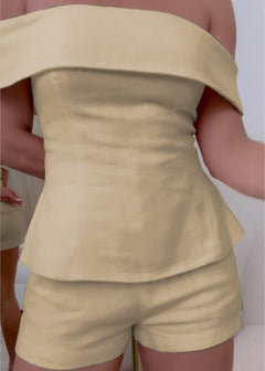 Paisley | Reverskragen Anzug Zweiteiliges Set in Khaki