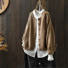 Damen Strickjacke in Übergrößer | Bequem in Khaki