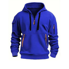 Kilian | Herren Kapuzenpullover mit Reißverschlusstaschen in Blau