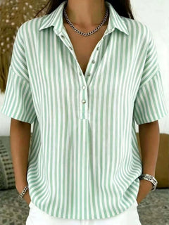 Kirra | Sportliche Polokragen Bluse in Hellgrün