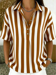 Kirra | Sportliche Polokragen Bluse in Braun