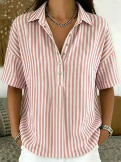 Kirra | Sportliche Polokragen Bluse in Rosa
