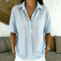 Kirra | Sportliche Polokragen Bluse in Blau