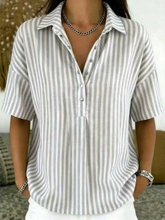 Kirra | Sportliche Polokragen Bluse in Grau