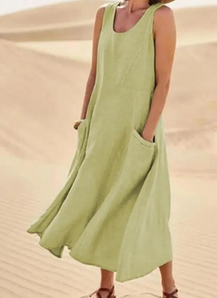 Tosca | Damen Schürzenkleid mit Taschen in Grün