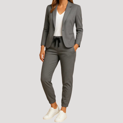 Klara | Damen Hosenanzug Blazer Set Zweiteiler in Grau