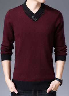 Klassisch eleganter Pullover - Marky in Dunkerot