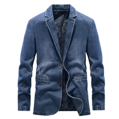 Klassische Jeansblazerjacke für Herren | Warme in Denimblau