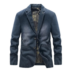 Klassische Jeansblazerjacke für Herren | Warme in Marineblau