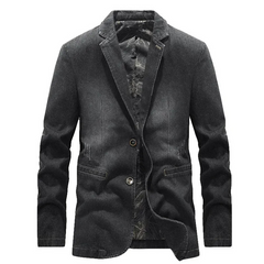 Klassische Jeansblazerjacke für Herren | Warme in Schwarz