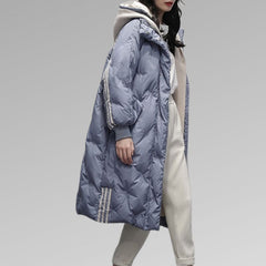Klassische lange Winterjacke für Frauen - Natascha in Hellblau
