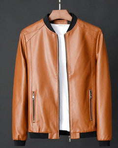 Klassische Lederjacke für Männer - Norwin in Khaki