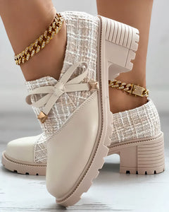 Klassische Tweed-Schuhe für Frauen - Franca in Weiß