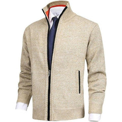 Klassische warme Winter-Strickjacke - Torsten in Beige