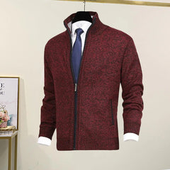 Klassische warme Winter-Strickjacke - Torsten in Rot