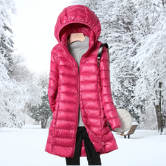 Klassische warme Winterjacke - Veronika in Dunkelrot