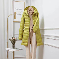 Klassische warme Winterjacke - Veronika in Gelb