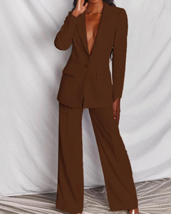 Klassischer Blazer und Hosenanzug für Damen | Moderne in Kaffee