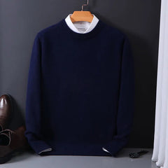 Klassischer warmer Winterpullover - Philipp in Marineblau