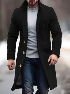 Eleganter Wintermantel aus Wolle - Edric in Schwarz