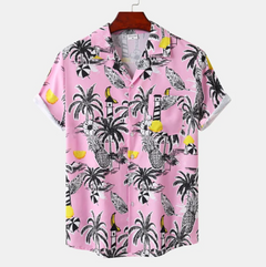 Klassisches hawaiianisches Hemd - Henry in Dunkelrosa
