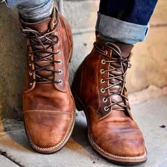 Komfortable Herren Retro Schuhe aus Leder - Luther in Braun