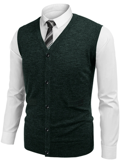 Bequeme lässige Strickjacke - Bennet in Dunkelgrün