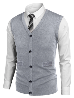 Bequeme lässige Strickjacke - Bennet in Grau