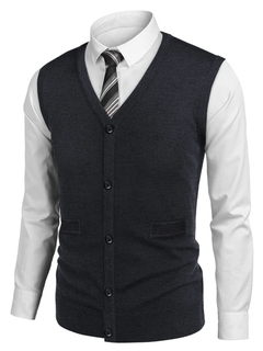 Bequeme lässige Strickjacke - Bennet in Schwarz