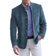 Konrad | Herren klassische Jacke mit Knopfverschluss in Blau