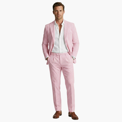 Konstantin | Herren Nadelstreifen Anzug Zweiteiler in Rosa