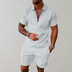 Konstantin | Herren Polo Shorts Set in Weiß