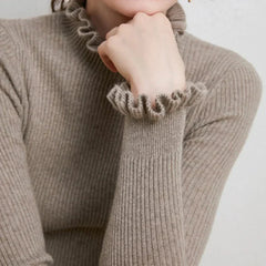 Darcy - Strick-Rollkragenpullover in Braun