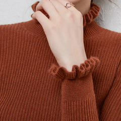 Darcy - Strick-Rollkragenpullover in Rot