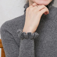 Darcy - Strick-Rollkragenpullover in Grau
