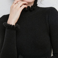Darcy - Strick-Rollkragenpullover in Schwarz