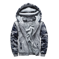 Kuschelige Fleecejacke mit Kapuze - Diether in Dunkelgrau