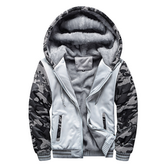 Kuschelige Fleecejacke mit Kapuze - Diether in Hellgrau