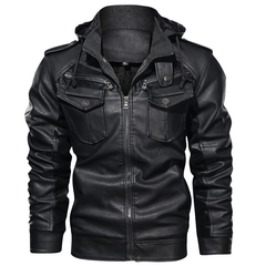 Lässige Lederjacke für Männer - Edmund in Schwarz