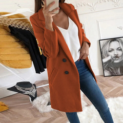 Lässiger Herbstmantel für Damen | Lang in Dunkelorange