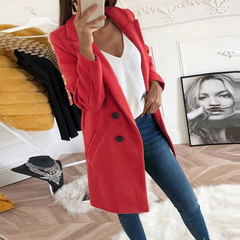 Lässiger Herbstmantel für Damen | Lang in Rot