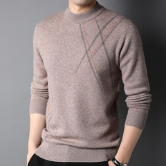 Lässiger Herrenstrickpullover - August in Hellkaffee